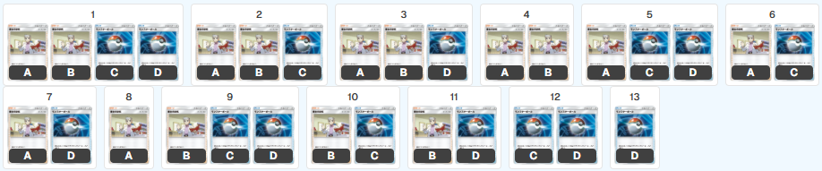 The actual combinations