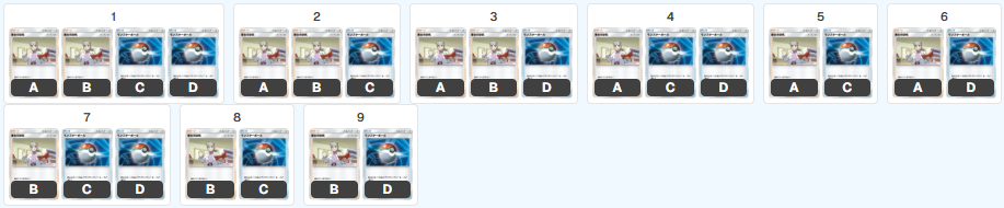 The intended combinations (at least one of each)
